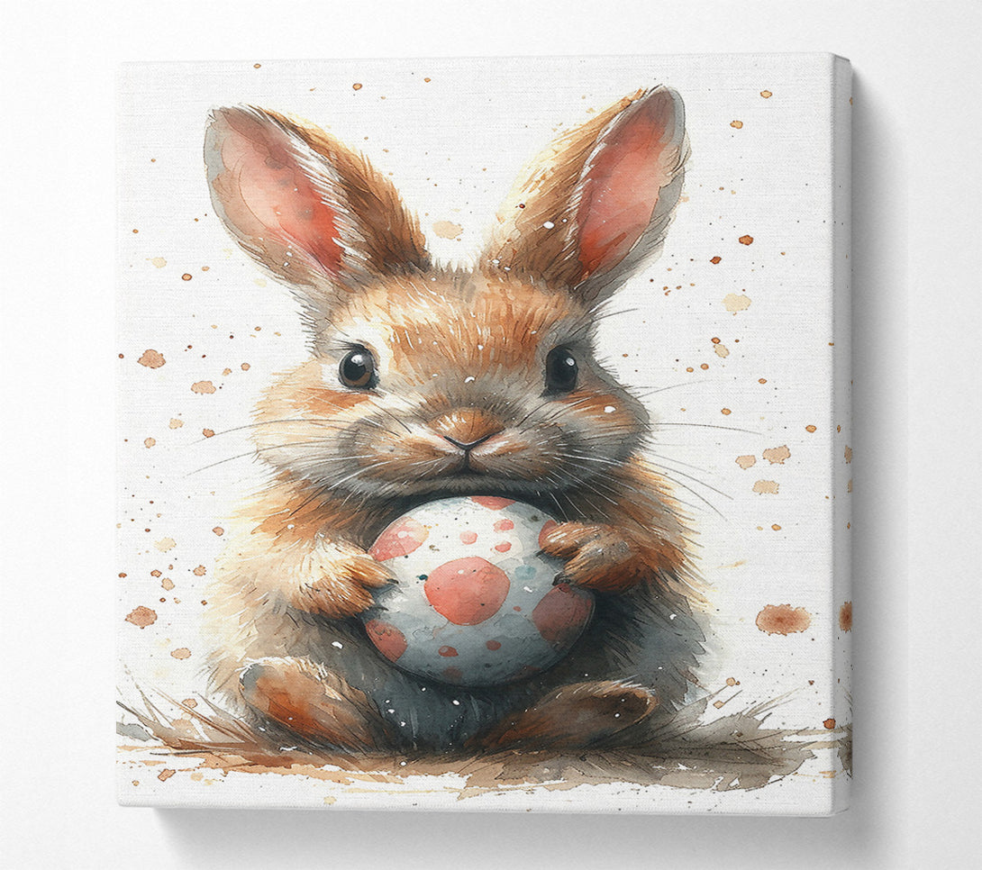  A Canvas Print of Pink Bunny And Egg Canvas Print