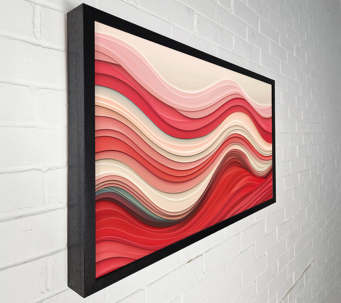  A Canvas Print of Crimson Wavy Layers Canvas Wall Art