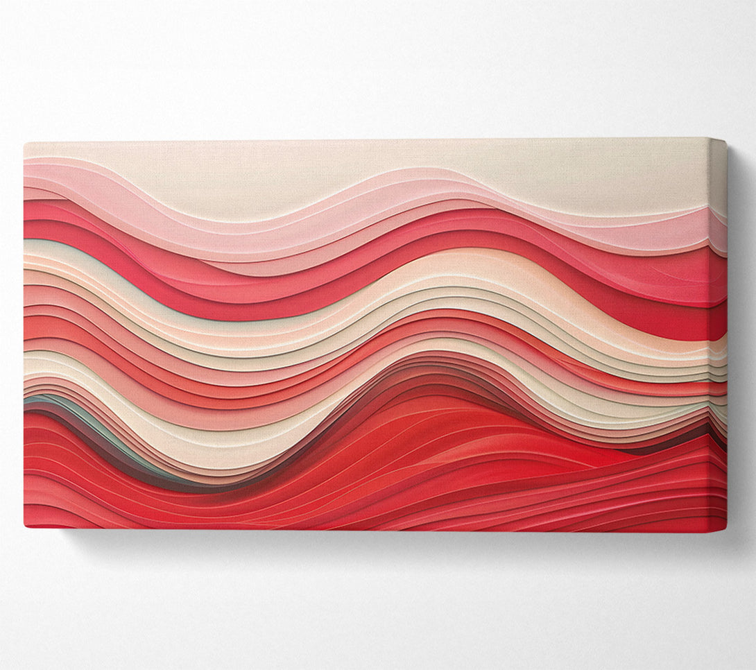  A Canvas Print of Crimson Wavy Layers Canvas Wall Art