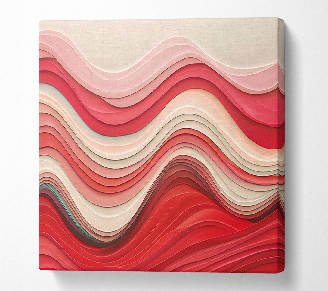  A Canvas Print of Crimson Wavy Layers Canvas Wall Art