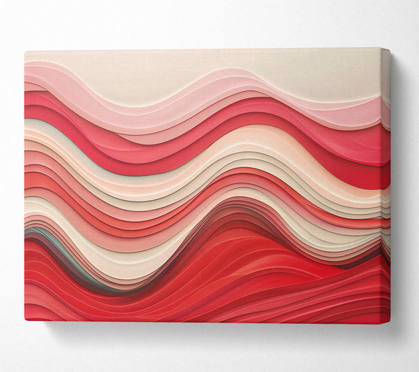  A Canvas Print of Crimson Wavy Layers Canvas Wall Art