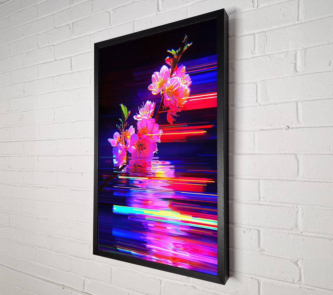  A Canvas Print of Pink Glitch Blooms Canvas Art