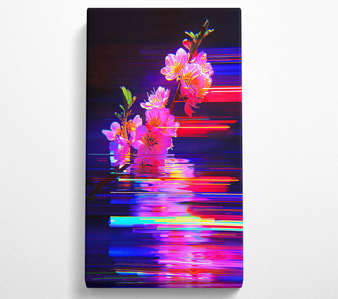  A Canvas Print of Pink Glitch Blooms Canvas Art