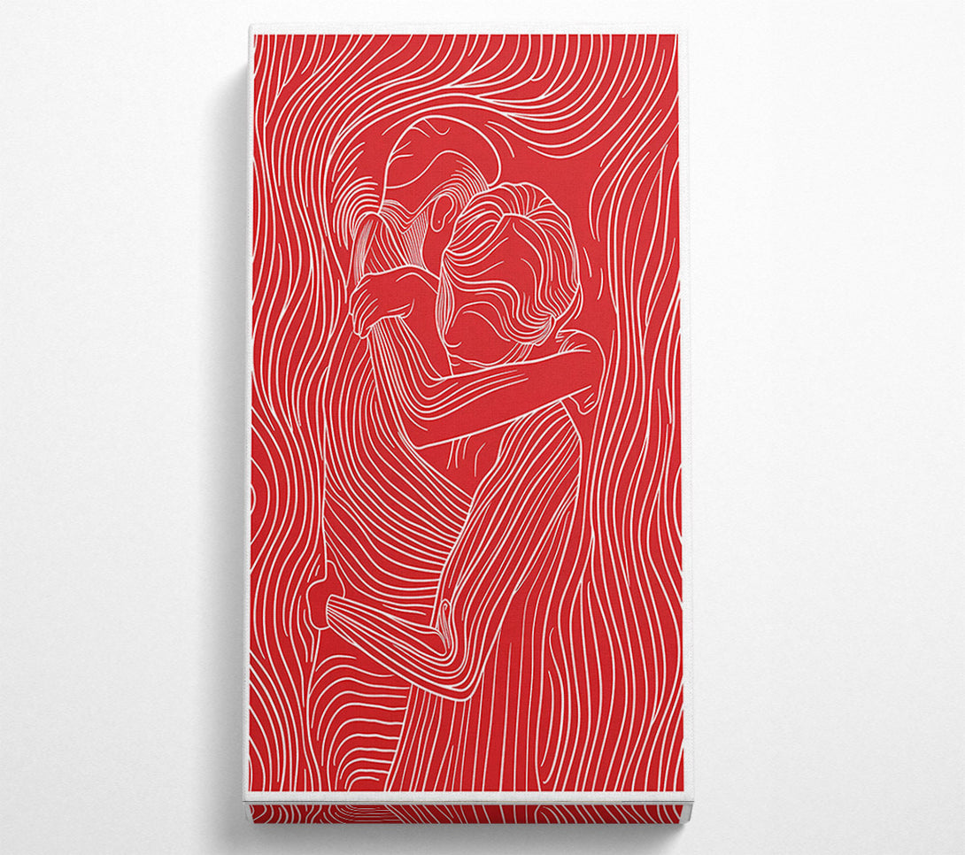  A Canvas Print of Crimson Lines Embrace Canvas Print