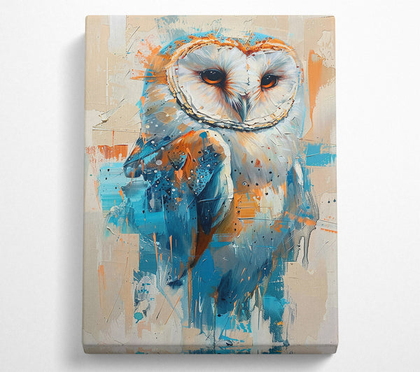  A Canvas Print of Azure Owl'S Gaze Canvas Wall Art