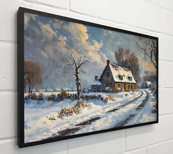 White Winter Cottage