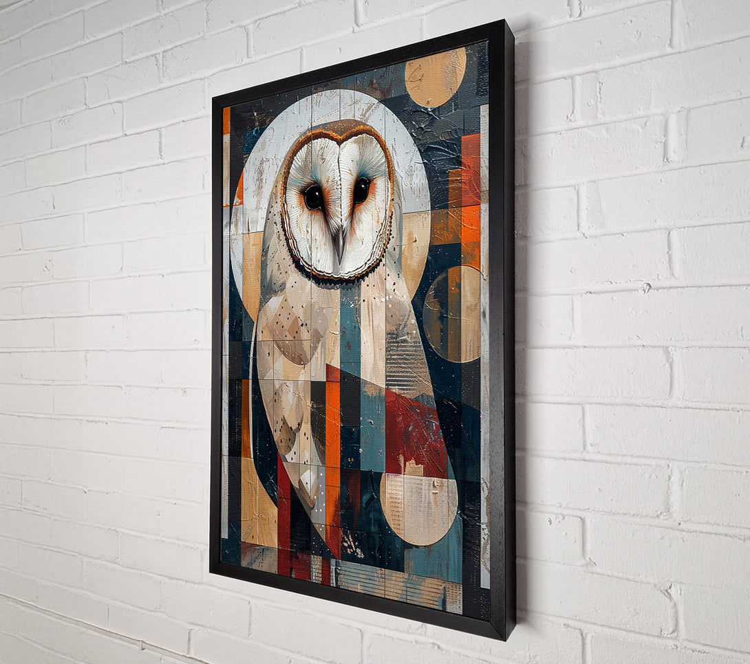  A Canvas Print of Blue Owl Geometry Canvas Wall Art
