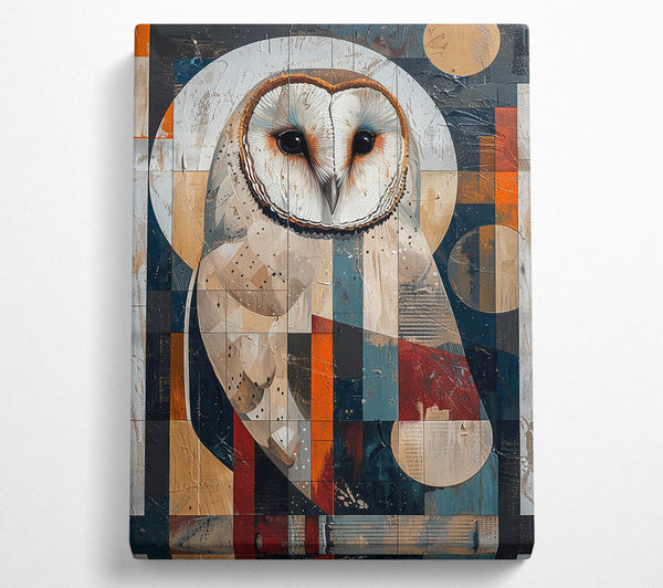  A Canvas Print of Blue Owl Geometry Canvas Wall Art