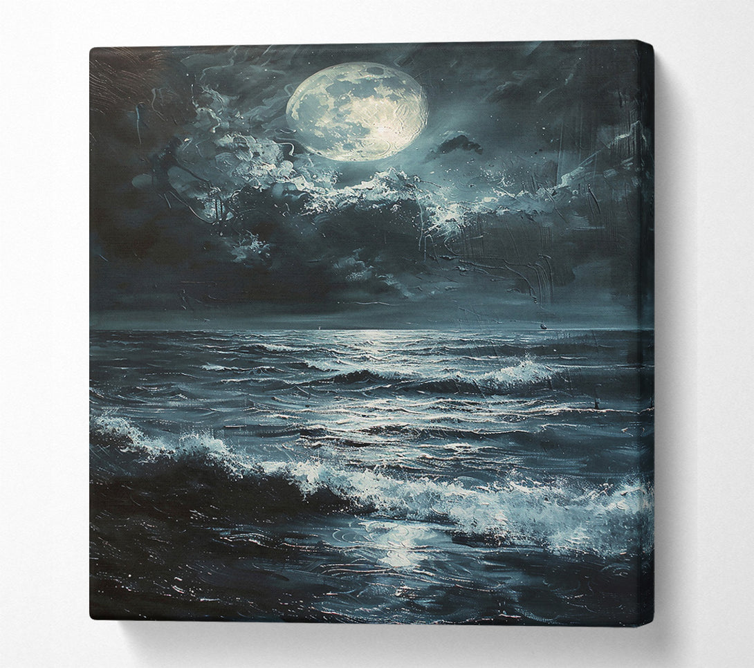  A Canvas Print of Midnight Blue Sea Canvas Wall Art