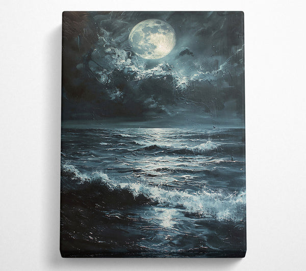  A Canvas Print of Midnight Blue Sea Canvas Wall Art