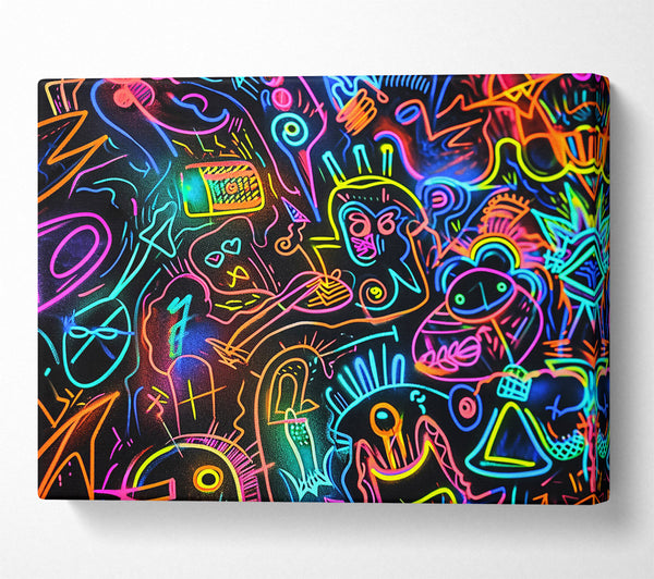  A Canvas Print of Neon Dreamscape Canvas Wall Art