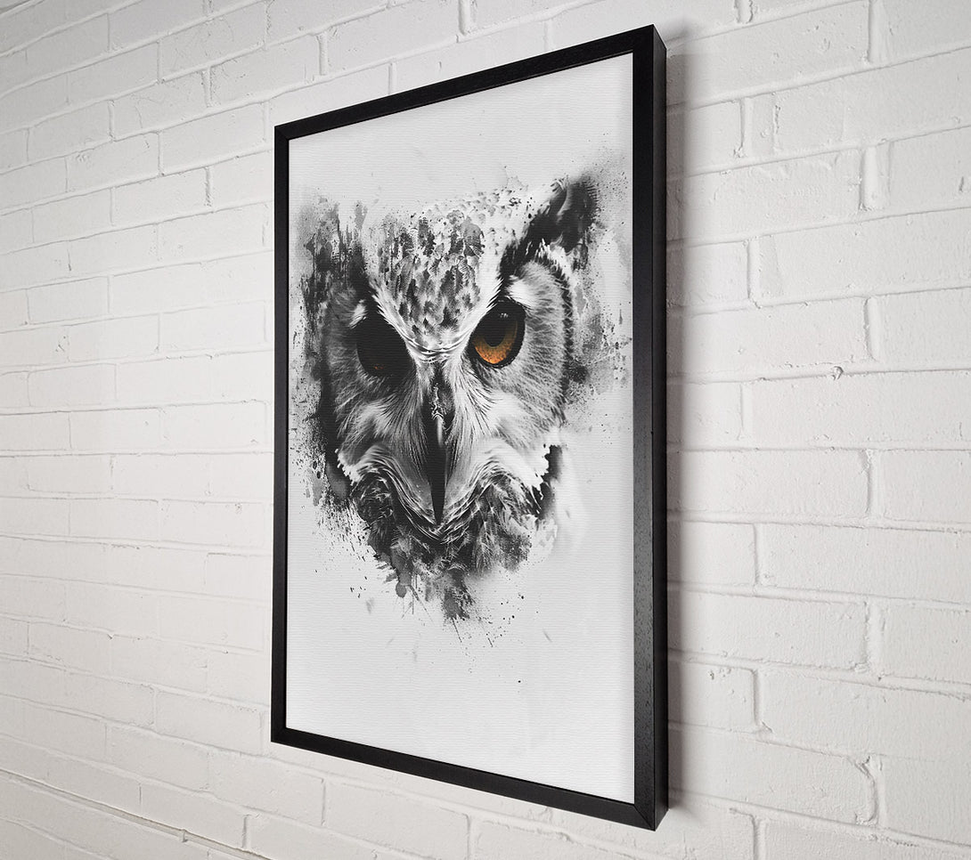  A Canvas Print of Golden Eye Owl. Canvas Print