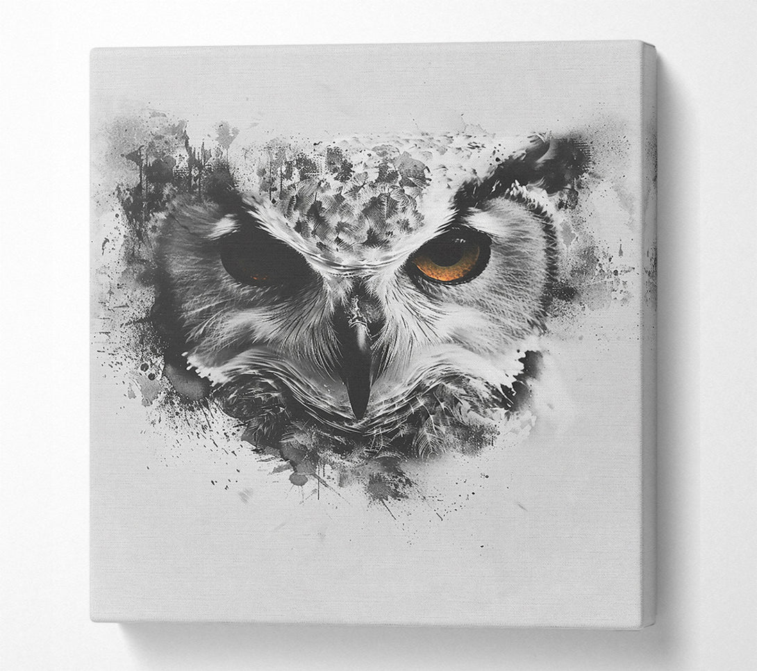  A Canvas Print of Golden Eye Owl. Canvas Print