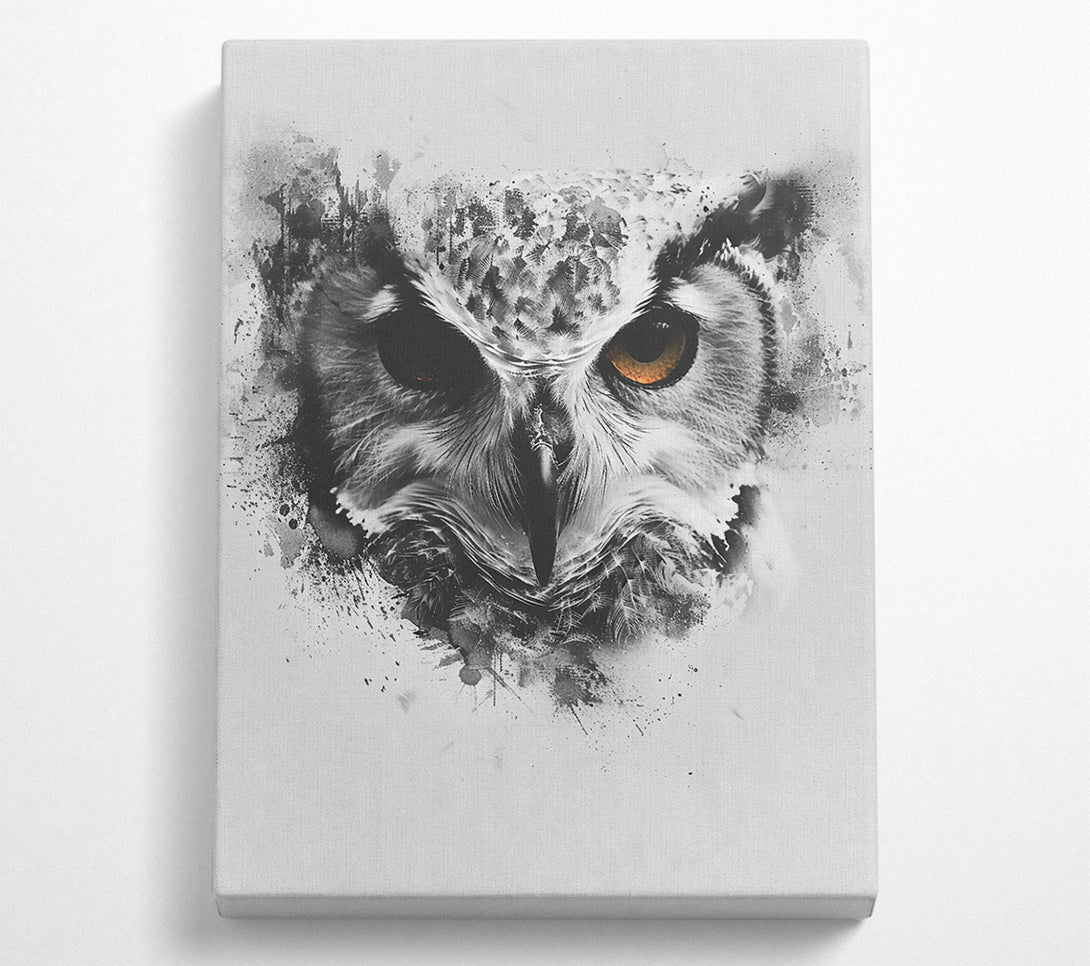  A Canvas Print of Golden Eye Owl. Canvas Print