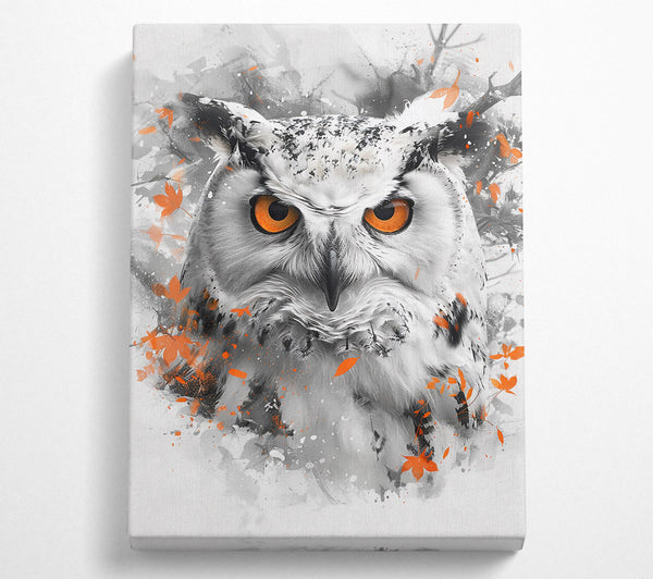  A Canvas Print of Orange Eyes In The Snow Canvas Art