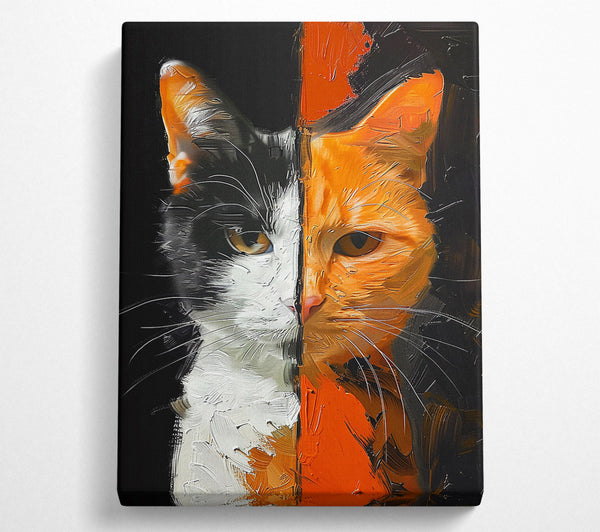  A Canvas Print of Orange Feline Fusion Canvas Wall Art