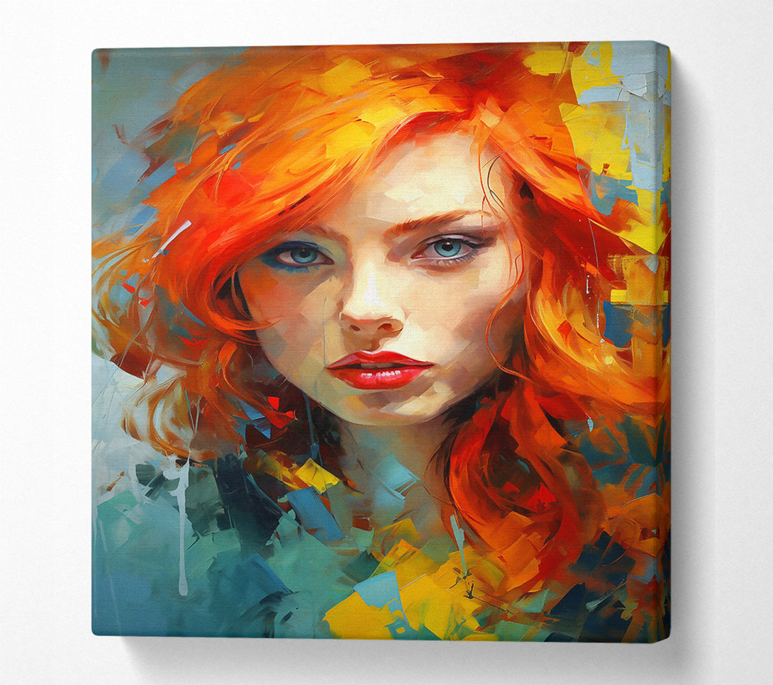  A Canvas Print of Crimson Flame Gaze Canvas Art