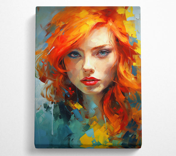  A Canvas Print of Crimson Flame Gaze Canvas Art