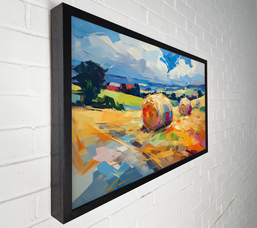  A Canvas Print of Golden Hay Bales Canvas Print