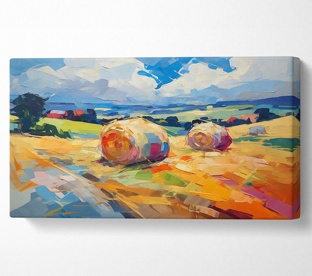  A Canvas Print of Golden Hay Bales Canvas Print