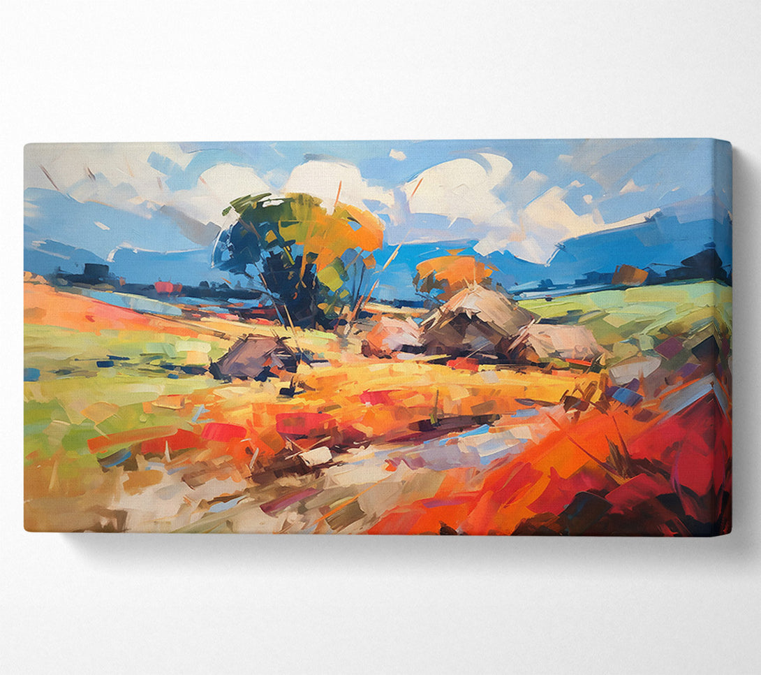  A Canvas Print of Crimson Fields And Sky Canvas Wall Art
