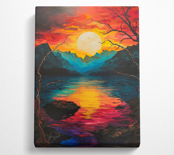  A Canvas Print of Crimson Mountain Dreamscape Canvas Art
