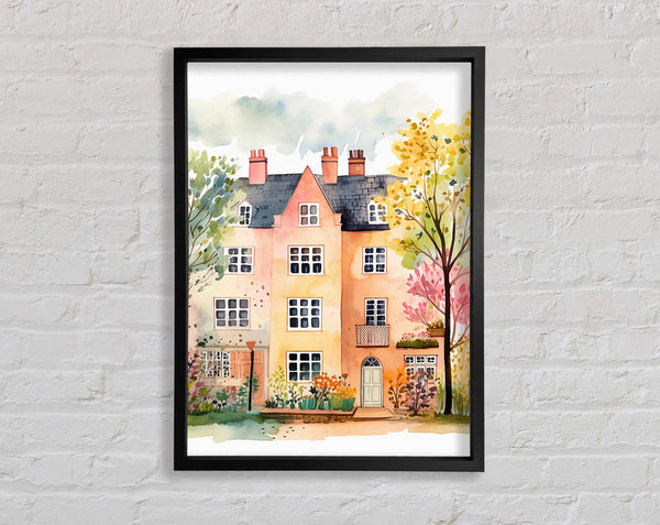 Vibrant Town House Framed Print