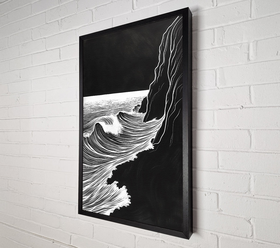  A Canvas Print of White Waves Crashing Canvas Art