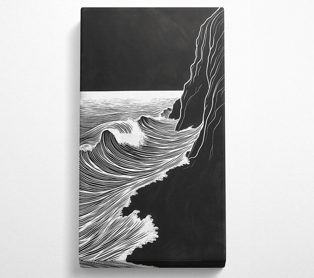  A Canvas Print of White Waves Crashing Canvas Art