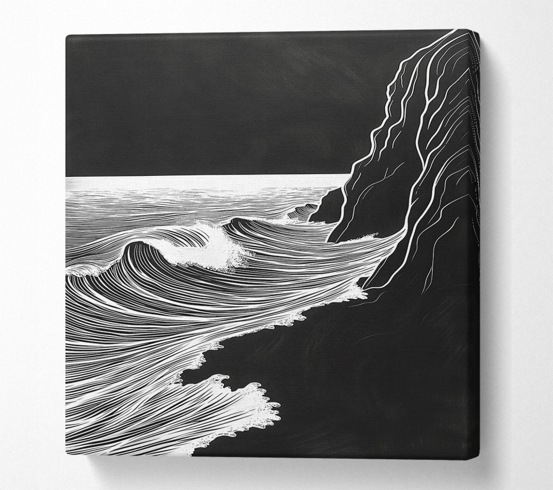  A Canvas Print of White Waves Crashing Canvas Art