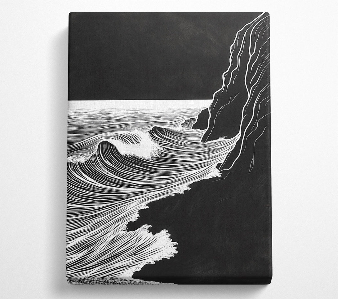  A Canvas Print of White Waves Crashing Canvas Art