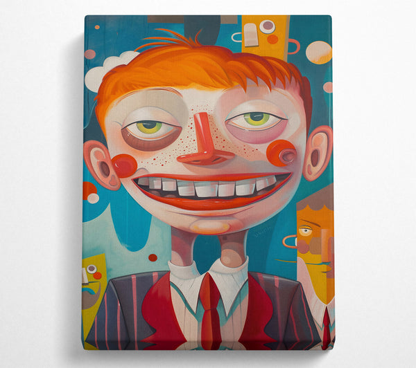  A Canvas Print of Orange Grinning Suit Canvas Wall Art