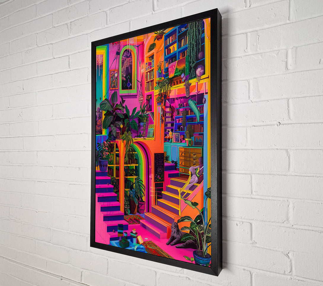  A Canvas Print of Pink Garden Ascent Canvas Wall Art