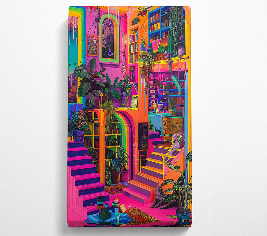  A Canvas Print of Pink Garden Ascent Canvas Wall Art
