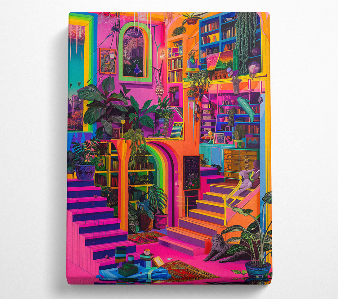  A Canvas Print of Pink Garden Ascent Canvas Wall Art