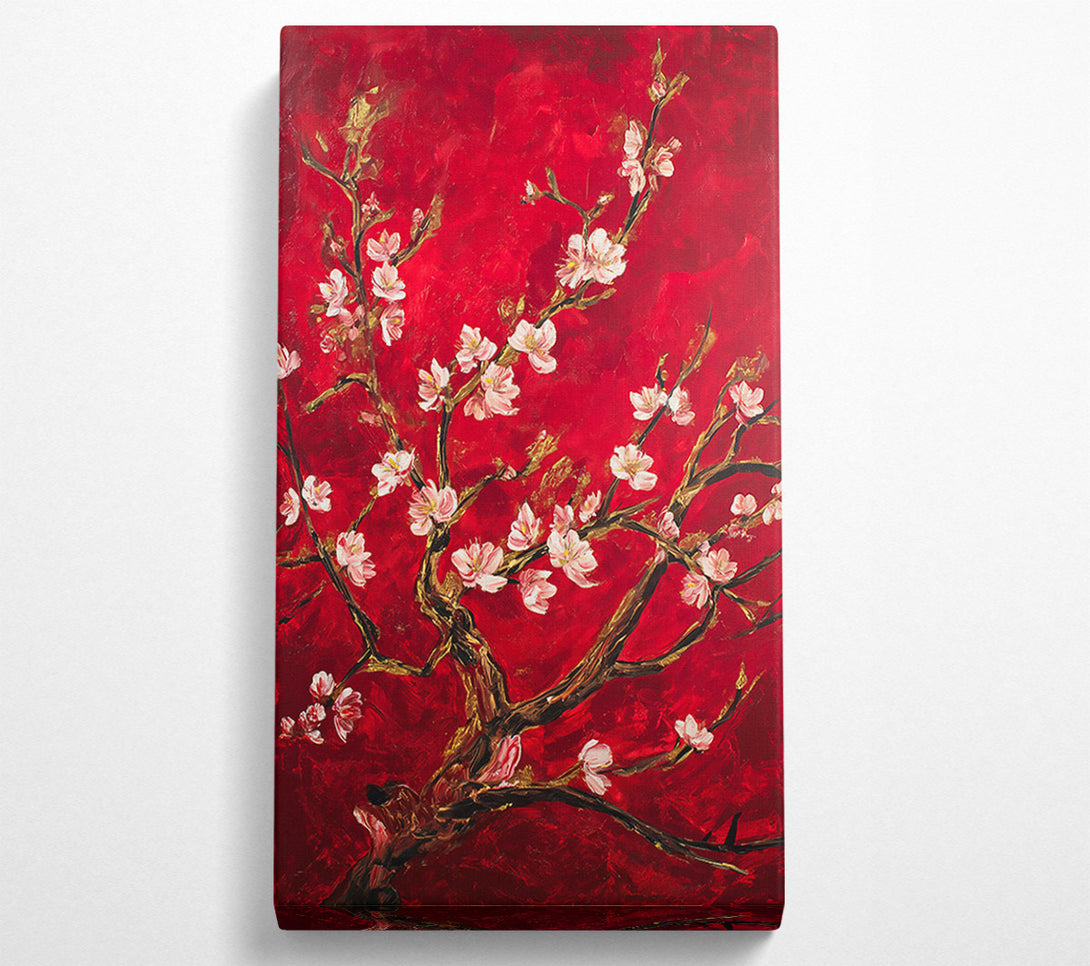  A Canvas Print of Crimson Cherry Blossom Bloom Canvas Print