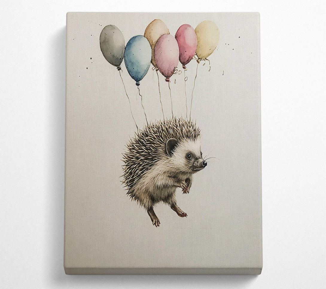  A Canvas Print of Pink Balloon Hedgehog Canvas Art