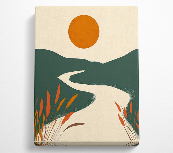  A Canvas Print of Orange Sunset Path Canvas Art