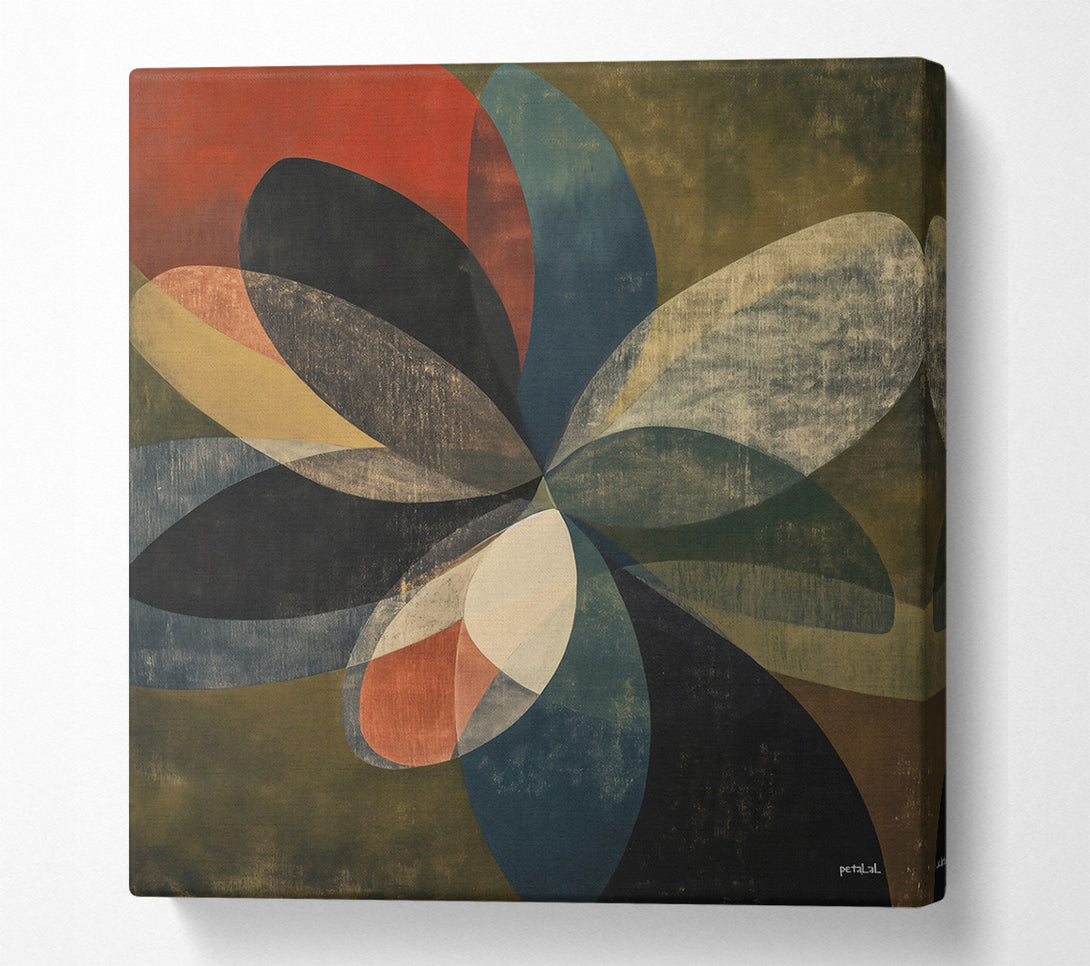  A Canvas Print of Teal Abstract Bloom Canvas Art