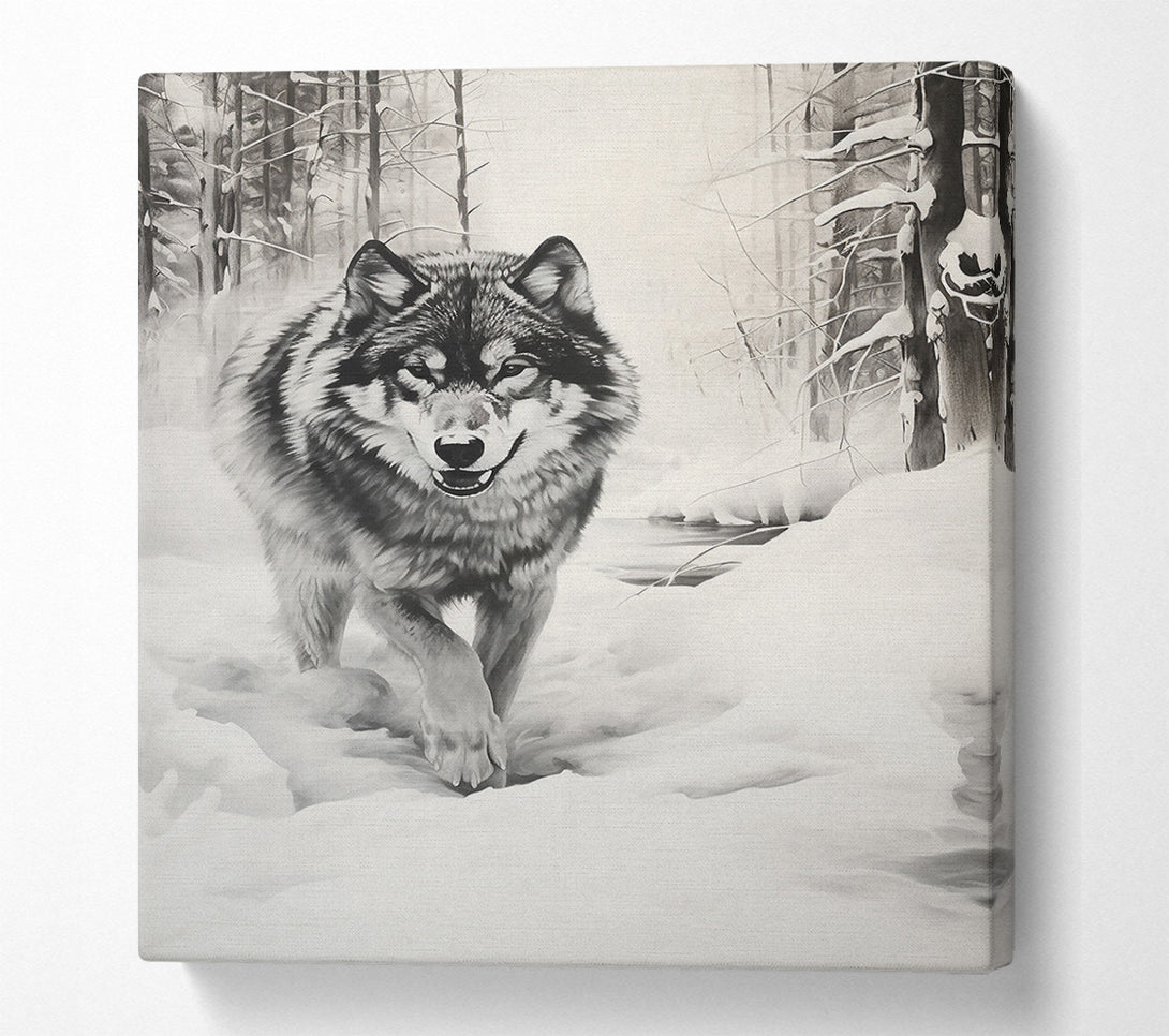  A Canvas Print of Gray Wolf'S Path Canvas Wall Art