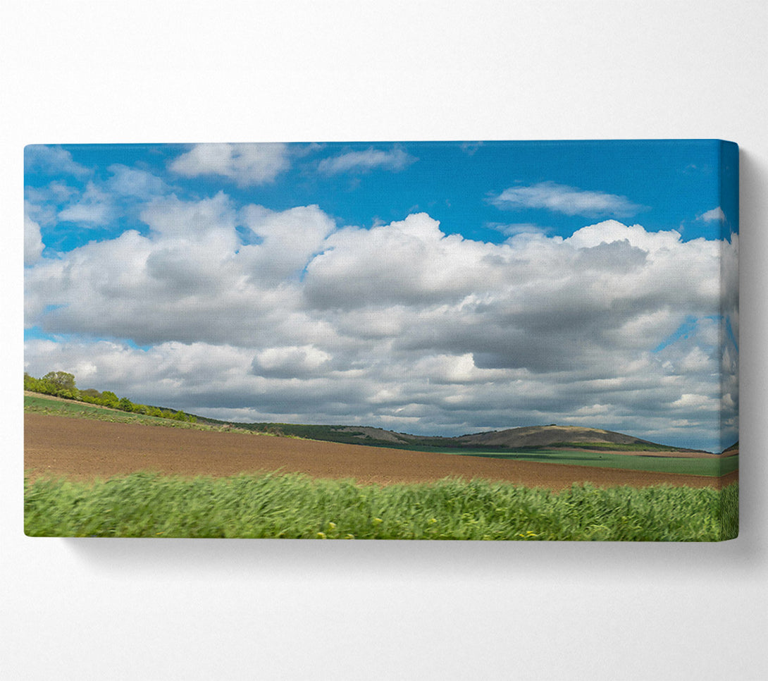  A Canvas Print of Brown Fields And Clouds Canvas Wall Art