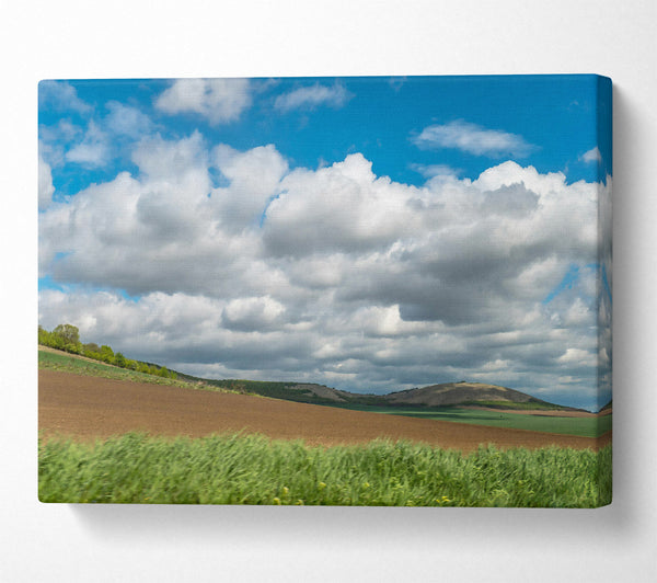  A Canvas Print of Brown Fields And Clouds Canvas Wall Art