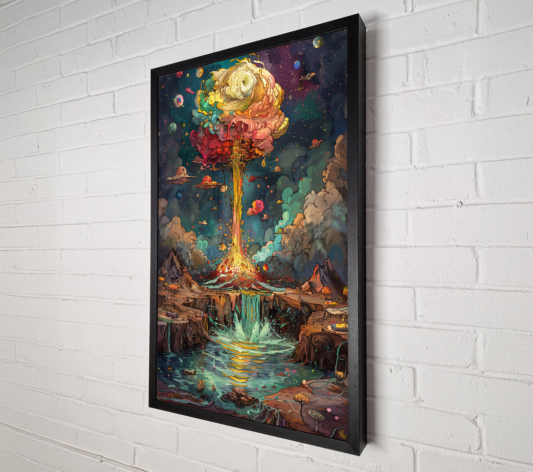  A Canvas Print of Golden Cosmic Waterfall Canvas Print