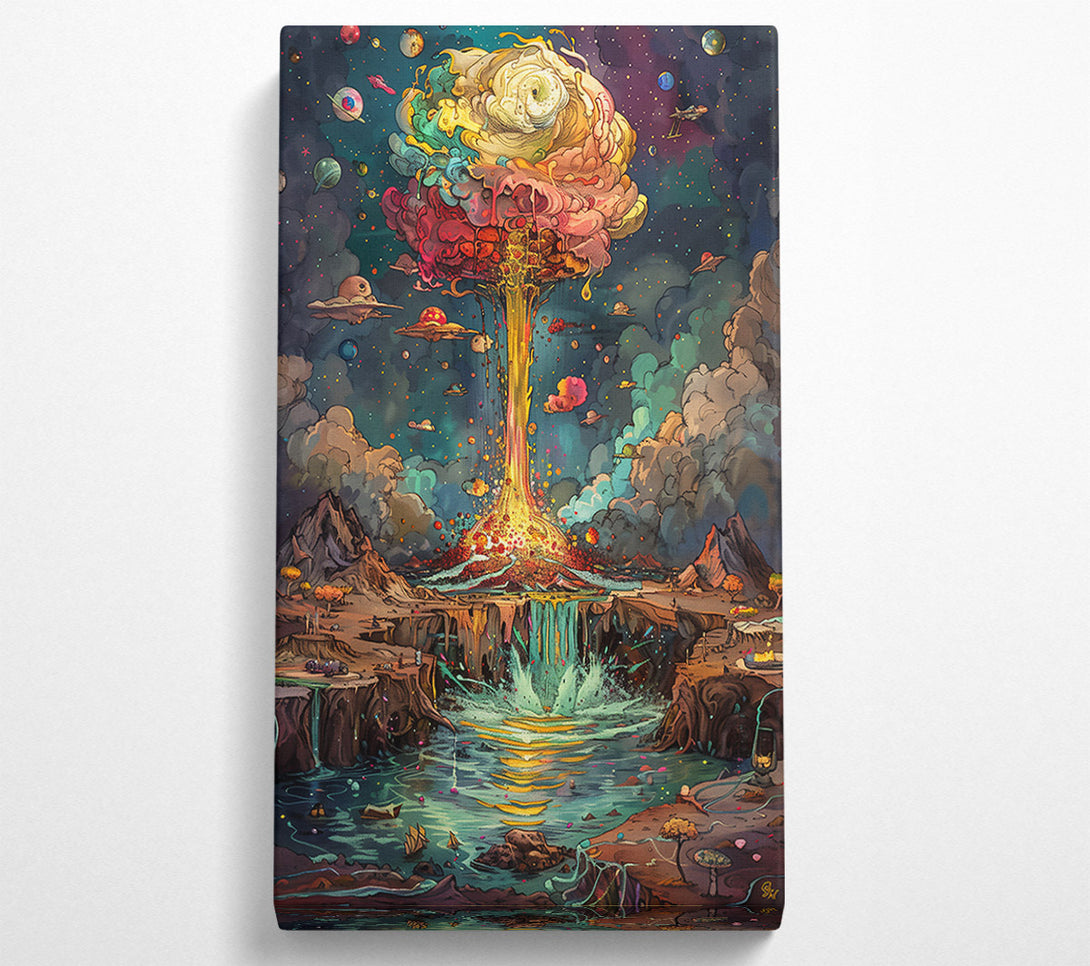  A Canvas Print of Golden Cosmic Waterfall Canvas Print