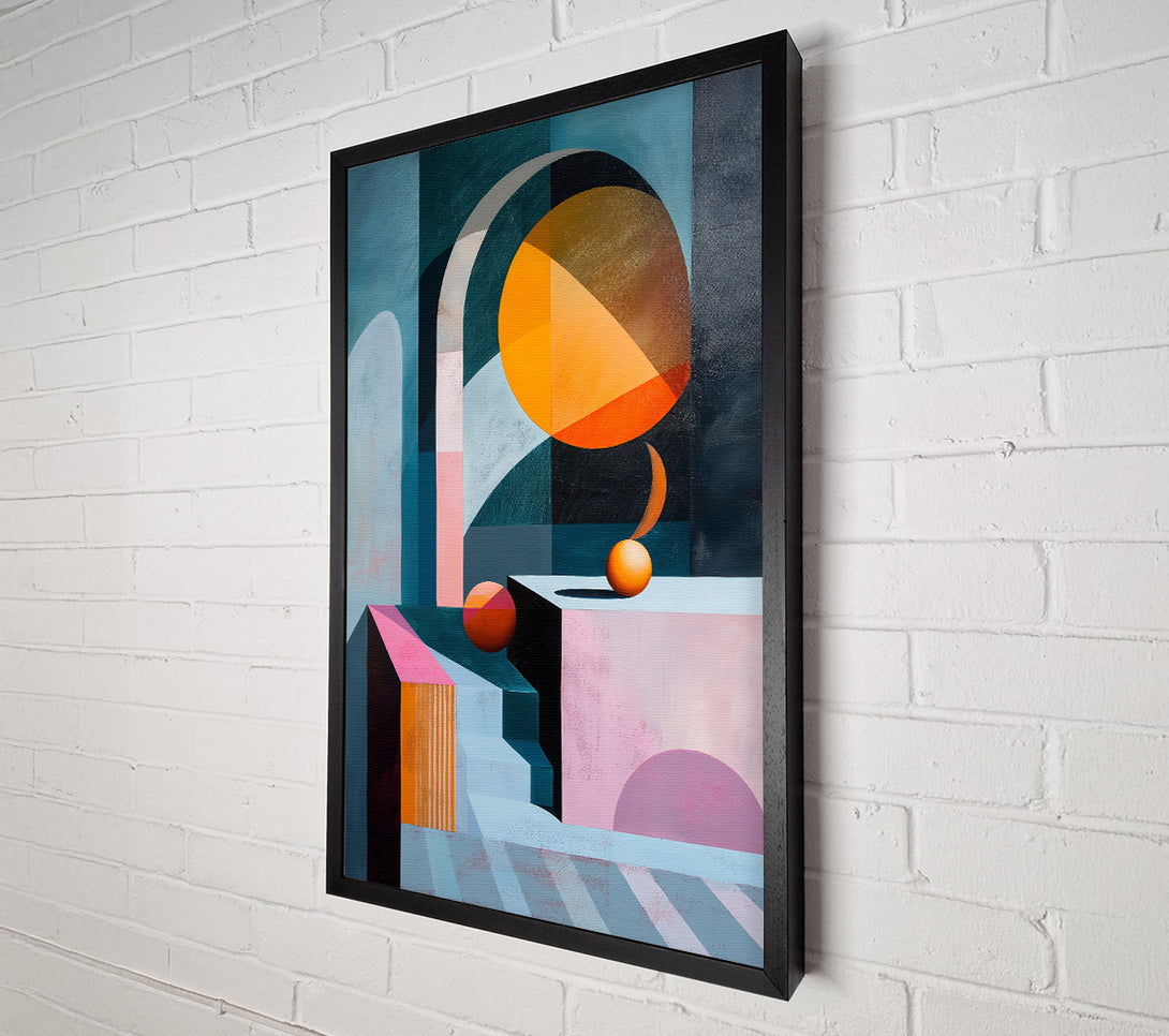  A Canvas Print of Orange Geometric Light Canvas Art