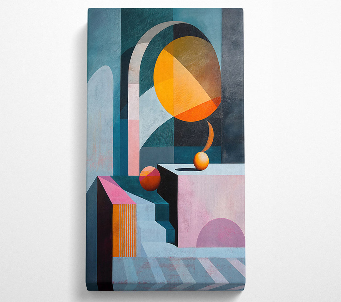  A Canvas Print of Orange Geometric Light Canvas Art