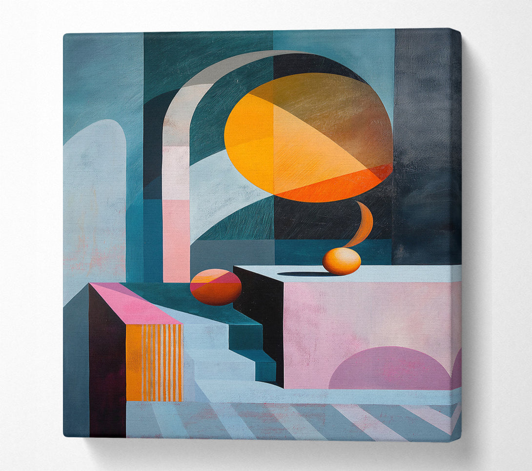  A Canvas Print of Orange Geometric Light Canvas Art