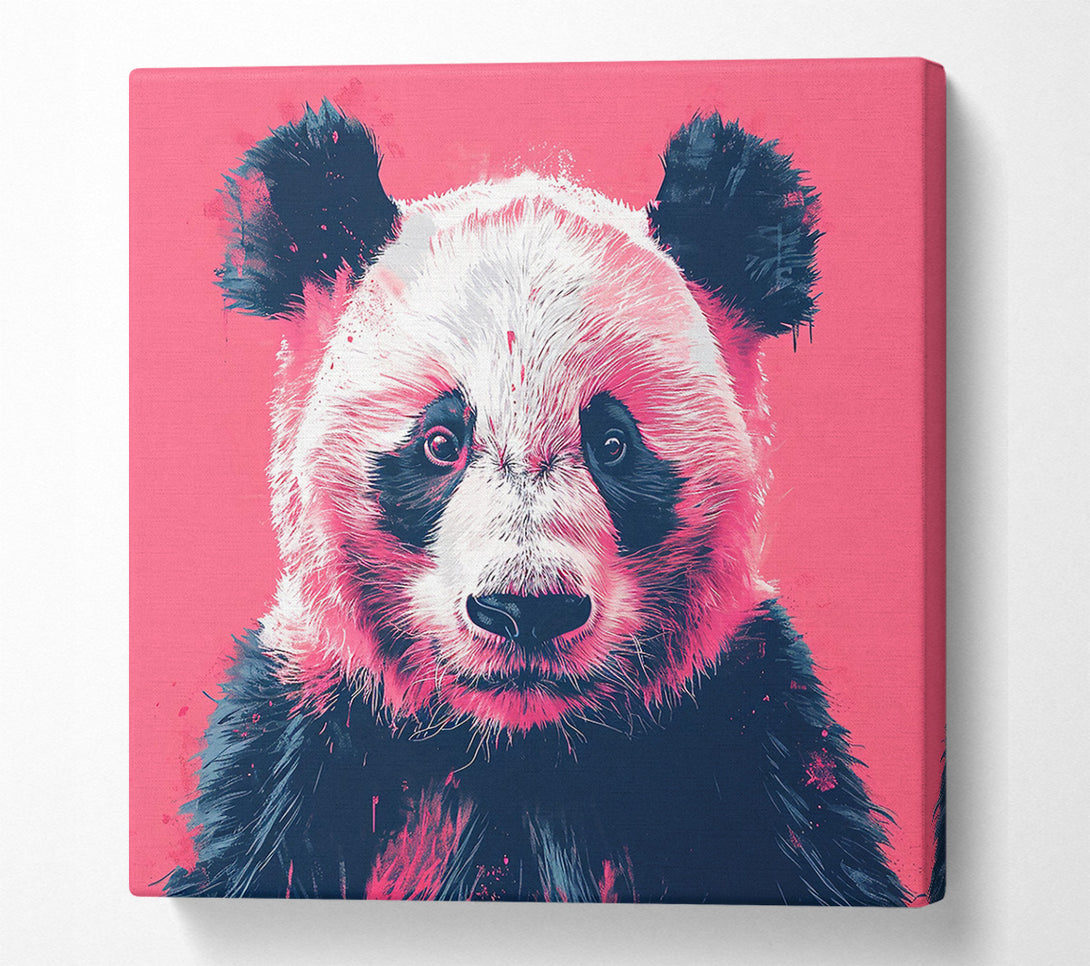  A Canvas Print of Pink Panda Stare Canvas Wall Art