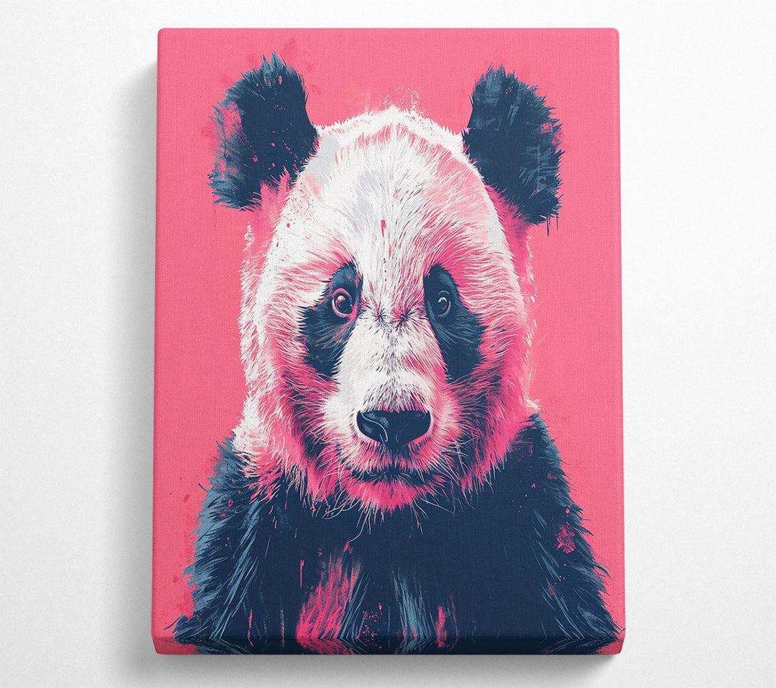  A Canvas Print of Pink Panda Stare Canvas Wall Art