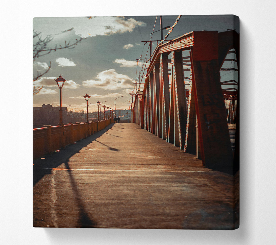  A Canvas Print of Golden Bridge Shadows Canvas Wall Art